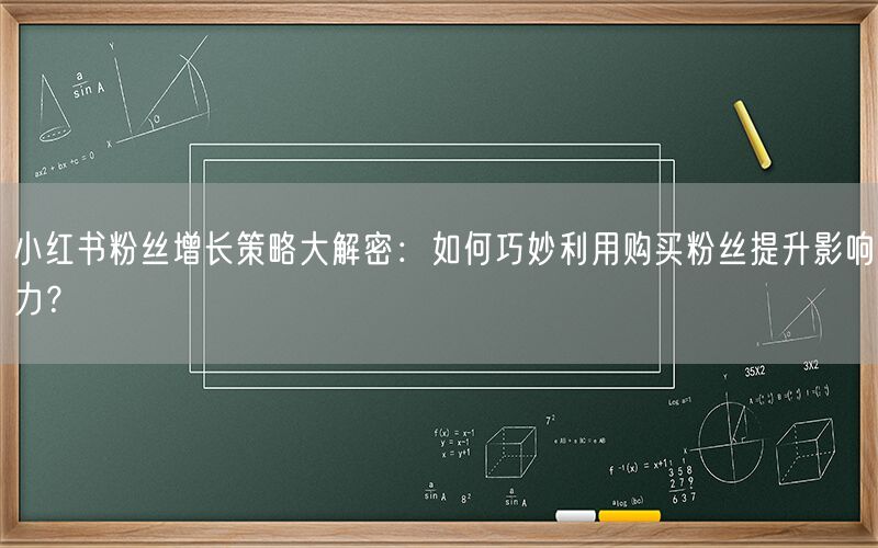 小红书粉丝增长策略大解密：如何巧妙利用购买粉丝提升影响力？