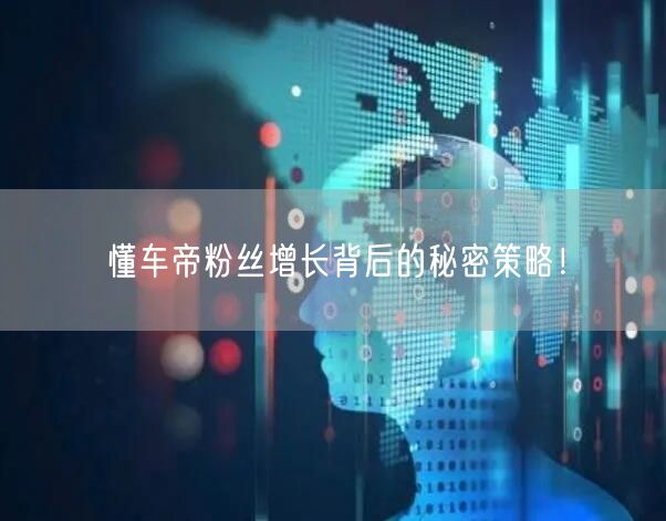 懂车帝粉丝增长背后的秘密策略!