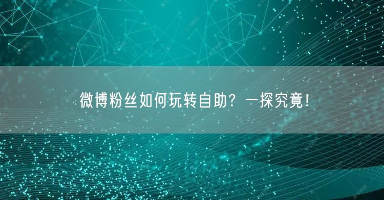 微博粉丝如何玩转自助？一探究竟！