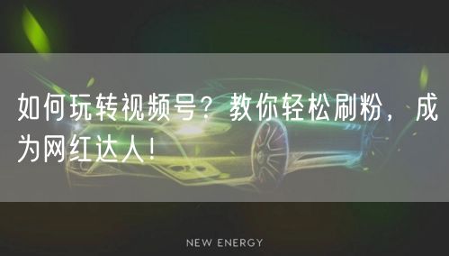 如何玩转视频号?教你轻松刷粉,成为网红达人!