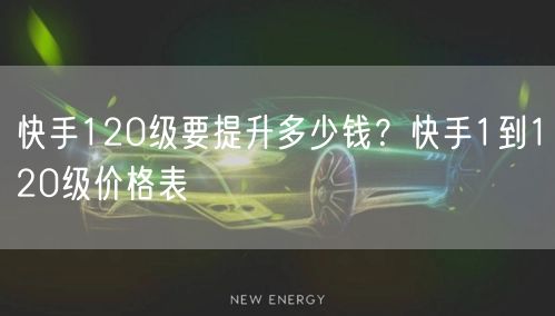 快手120级要提升多少钱？快手1到120级价格表