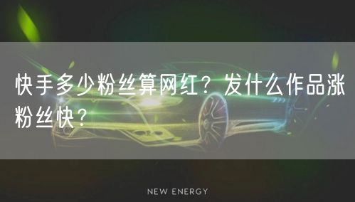 快手多少粉丝算网红？发什么作品涨粉丝快？